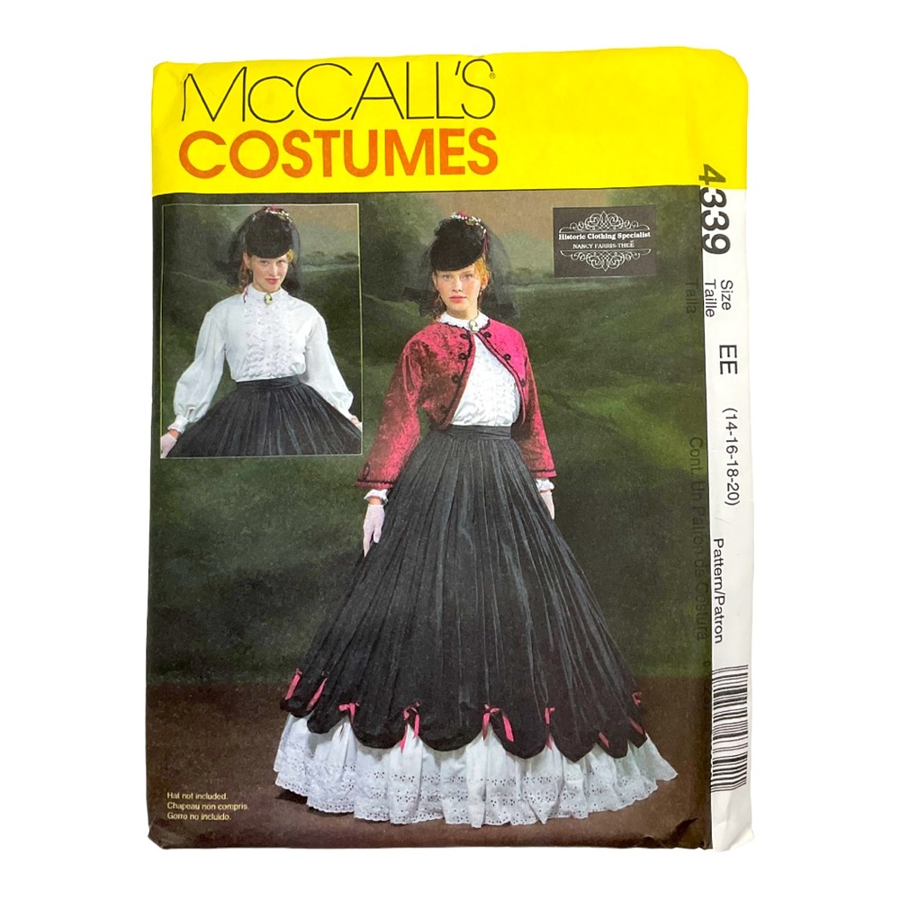 McCalls 4339 Costume Antibellum Historical costume sewing pattern factory folded